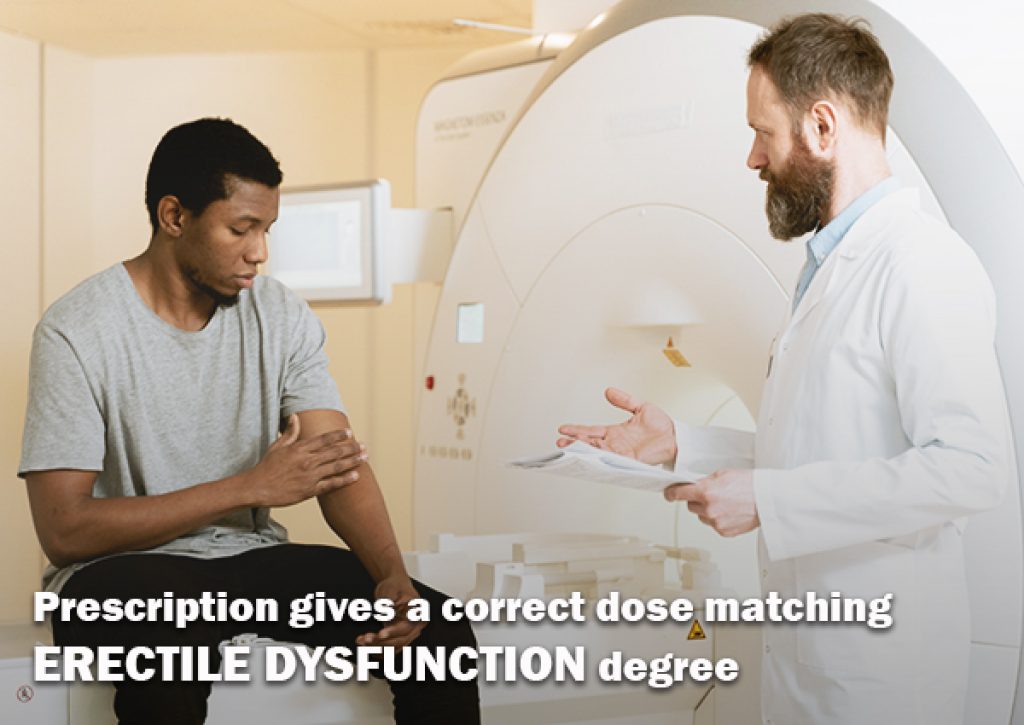 Prescription gives a correct dose matching erectile dysfunction degree